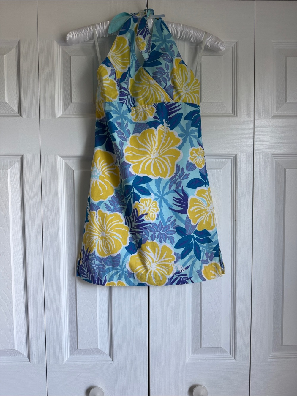 Girl’s Lilly Pulitzer Size 10 Floral Summer Dress in Yellow, White & Blue Floral